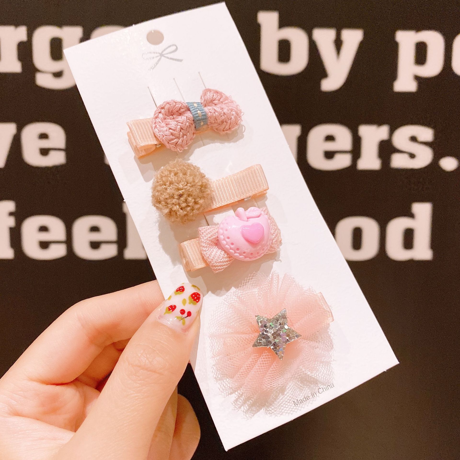 New Baby Hair Accessories Bangs Clip Girls' Hairpin Headdress Clip Korean Style Pink Suit Children's Jewelry Hairpin