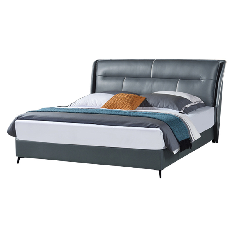 成都布艺软床厂家直销双人主次卧实木棉麻科技布轻奢极简意式1米8