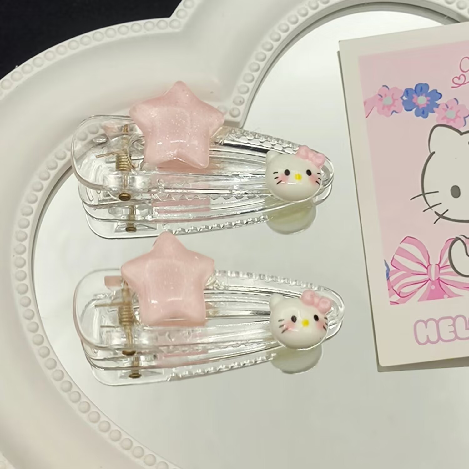 Cute Kitty Barrettes Bangs Side Clip XINGX Hair Accessories Headwear Cropped Hair Clip Barrettes Duckbill Clip Maiden Style Headdress