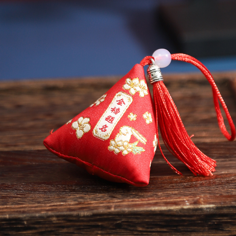 Dragon Boat Festival Sachet DIY Material Package Embroidery Perfume Bag Tassel Chinese Style Zongzi Sachet Car Blessing Small Blessing Fruit