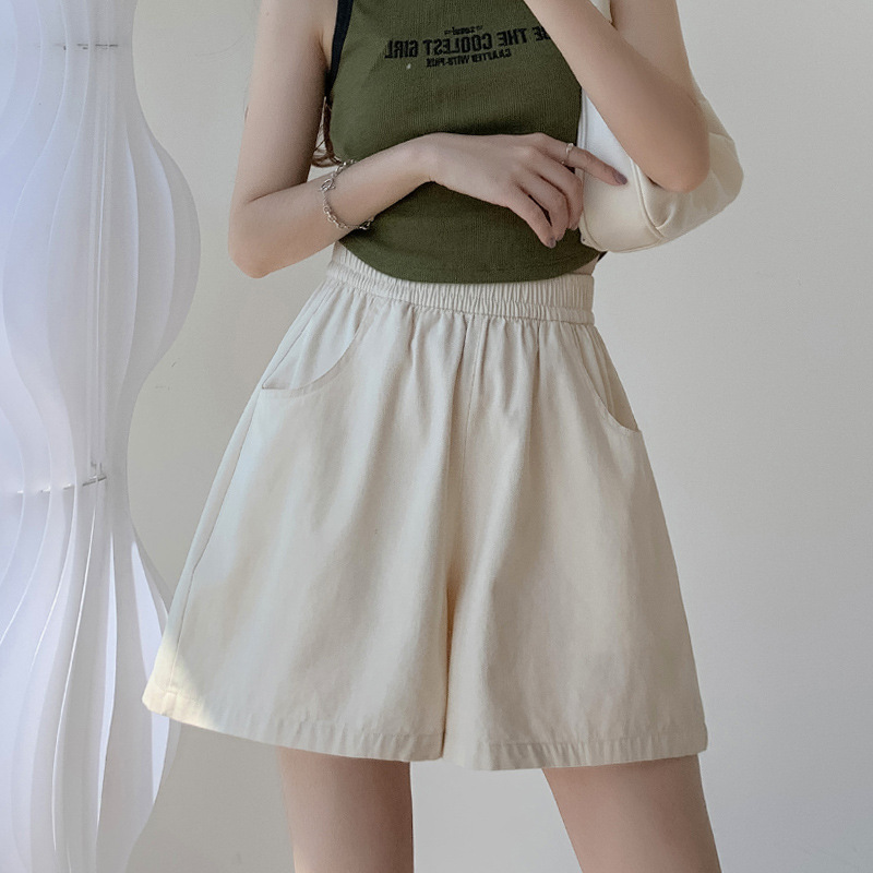 Summer New Narrow Wide-Leg Pants Women's American Casual Shorts Loose High Waist Tooling Pants All-Matching Shorts Women's