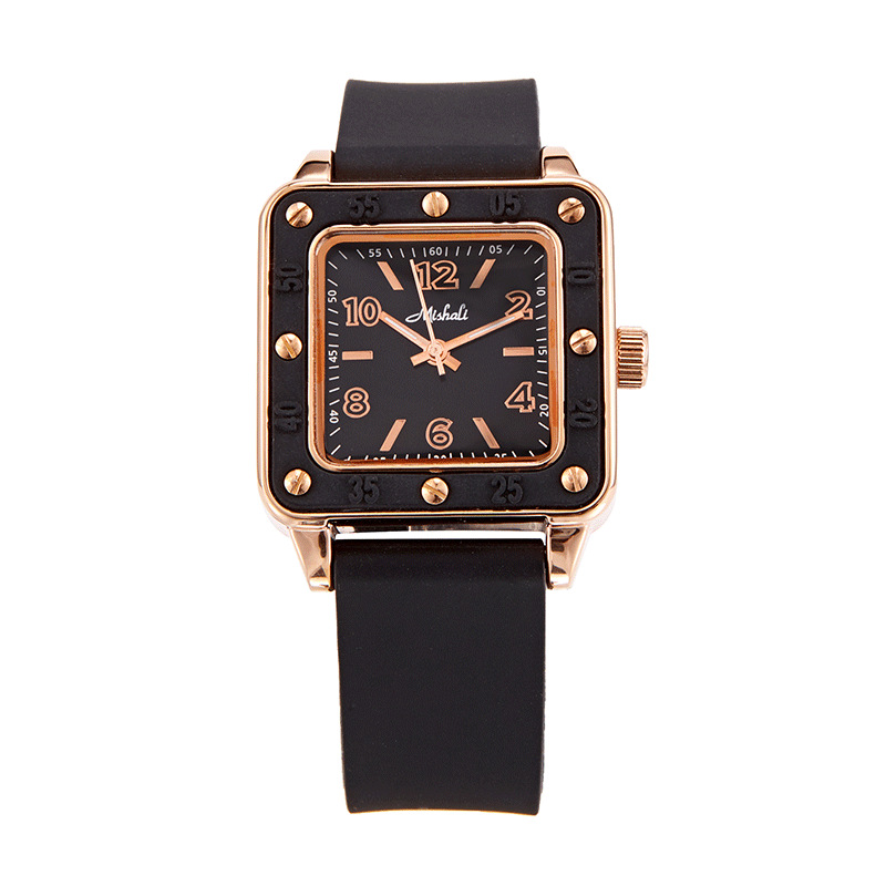 豹纹潮牌tt手表女个性方表盘炫酷硅胶带大表盘时尚帅气中性学生表