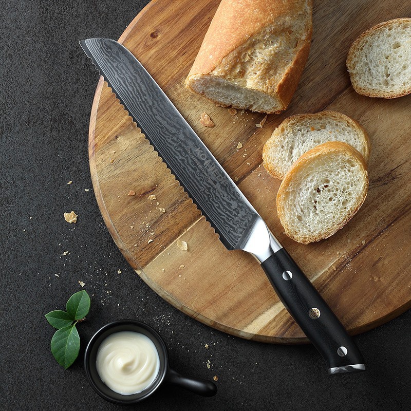 锯齿刀切面包刀蛋糕刀冻肉刀烘培工具不锈钢德国大马士革