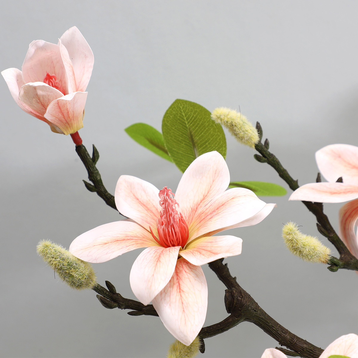 Simulation 4-Head Magnolia Hand-Feeling Film Orchid Home Decoration Chinese Household Hotel Front Desk Decorative Fake Flower