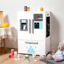 木质过家家冰箱玩具仿真厨房玩具木质小家电冰箱仿真玩具跨境批发
