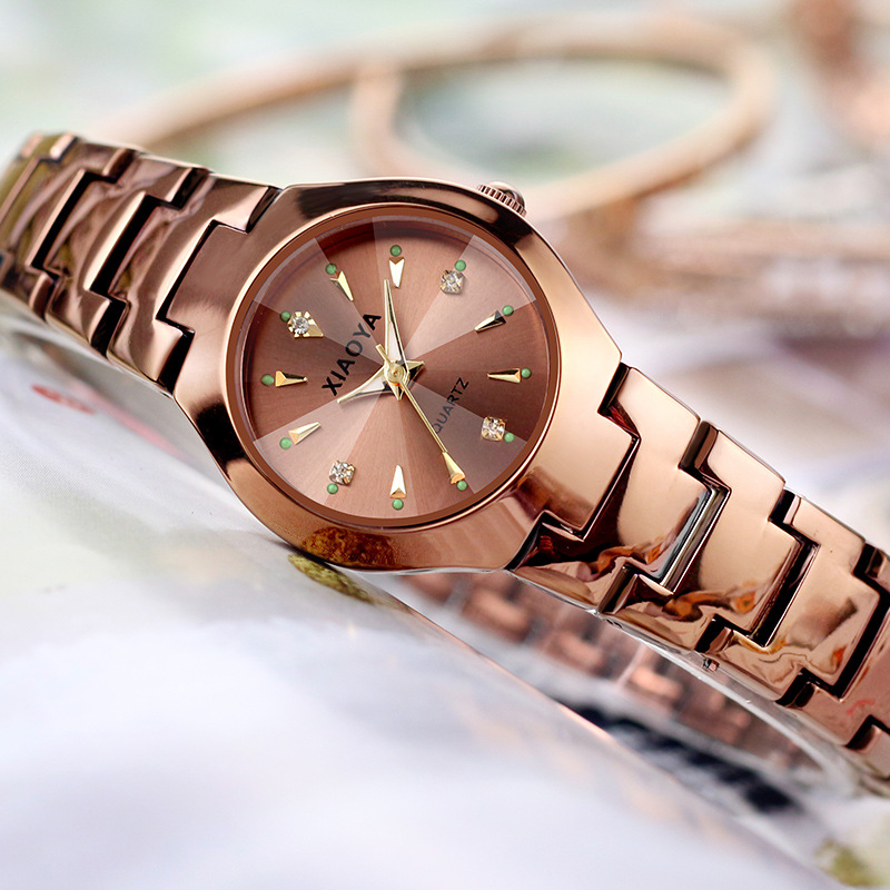 筱雅xiaoya1239时尚潮流情侣韩版金色女表夜光超薄石英表批发