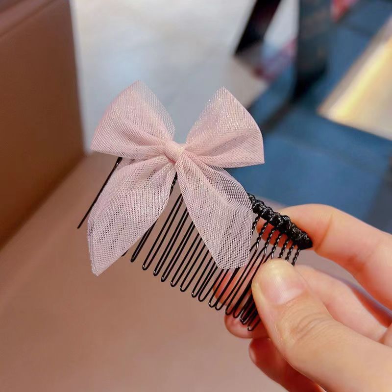 Children's Hair Patch Hair Comb Girl Flower Hair Comb 2023 Internet Celebrity Girl Bangs Finishing Bow Hair Clip