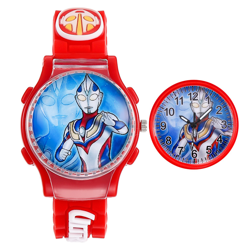 Spot Flip Rotatable Children's Watch Ultraman DiGa Selojede Decompression Primary School Student Literacy Men and Women Watch