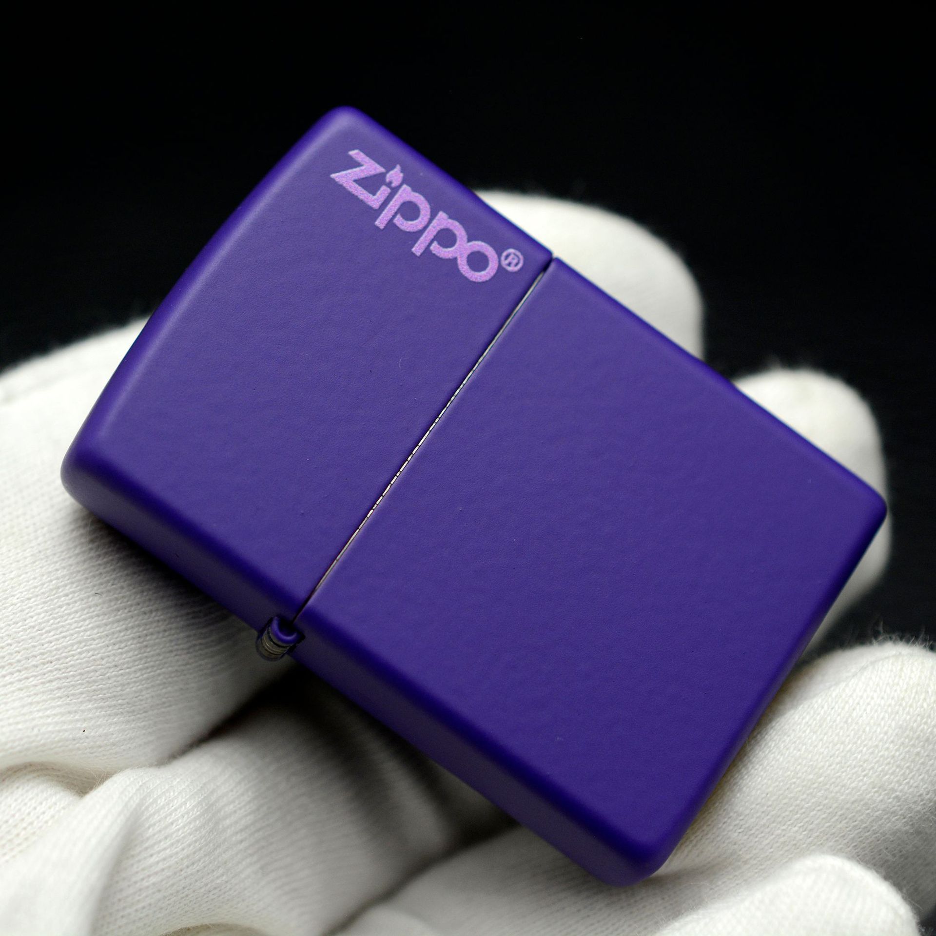 正品zippo 之宝 打火机 紫色哑漆标志 新款237zl