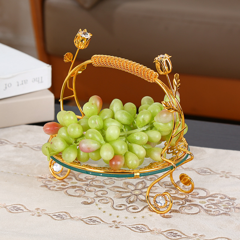 New Glass Fruit Plate Creative Modern Living Room Coffee Table Snack Dish Household High-Grade Fruit Plate Dried Fruit Tray Ornaments