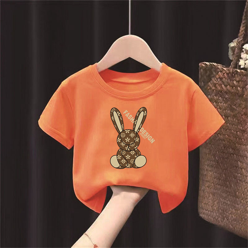 2130#100%纯棉男女童短袖t恤儿童衣服新款夏季上衣中小童打底衫