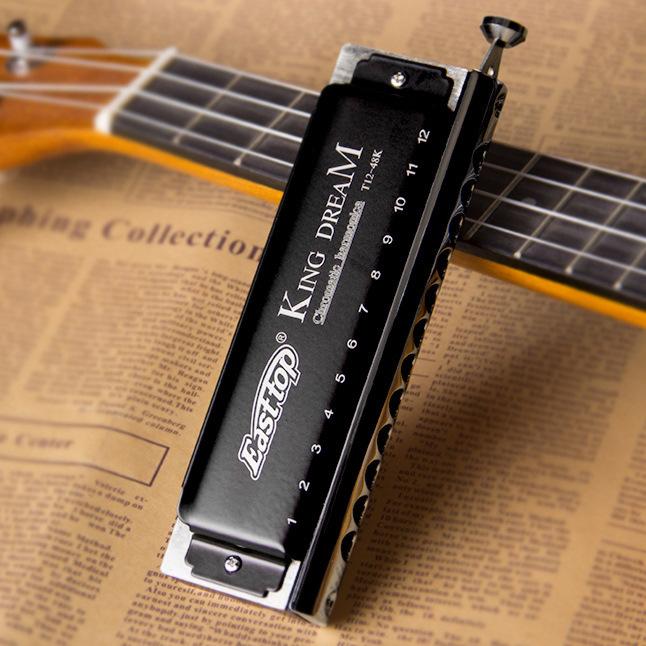 东方鼎easttop半音阶口琴12孔48音初学专业金色梦想者t12-48k