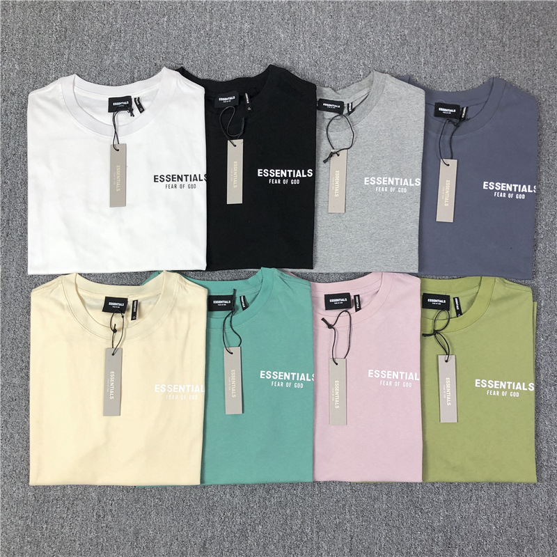 fear of god 复线 essentials直喷印花花卉高街明星同款短袖t恤男