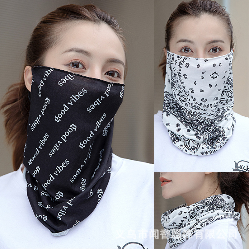 Ice Silk Sun Protection Scarf against Wind and Sand Riding Protective Mask Unisex Ear-Mounted Variety Scarf Multi-Functional New