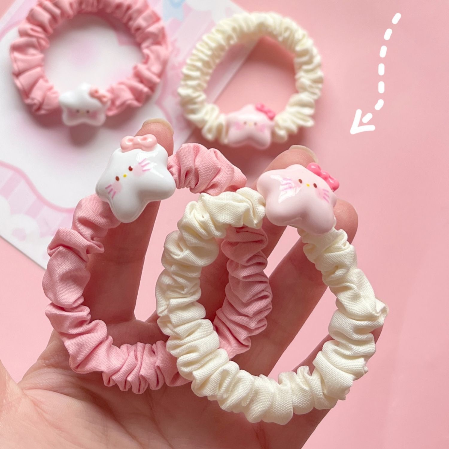 可爱五角星凯蒂猫发圈ins少女心马尾发圈情侣送闺蜜礼物头饰发饰