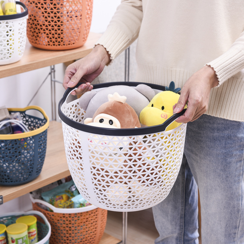 New Large Capacity round Hollow Laundry Basket Japanese Bedroom Clothes Organizer Storage Basket Portable Storage Basket