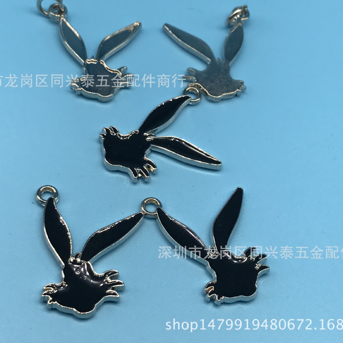 厂家 金属滴胶兔子吊牌 动物扣 磨胶扣 箱包手袋五金吊饰