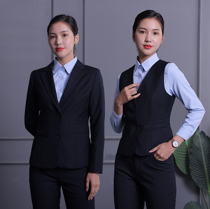 新款中国邮政储蓄银行工作服女邮储春秋制服外套西服藏青色行服