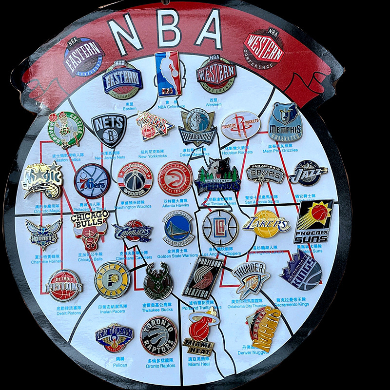 nba纪念品 勇士湖人骑士球队欧冠胸章欧洲杯礼物胸针装饰品徽章