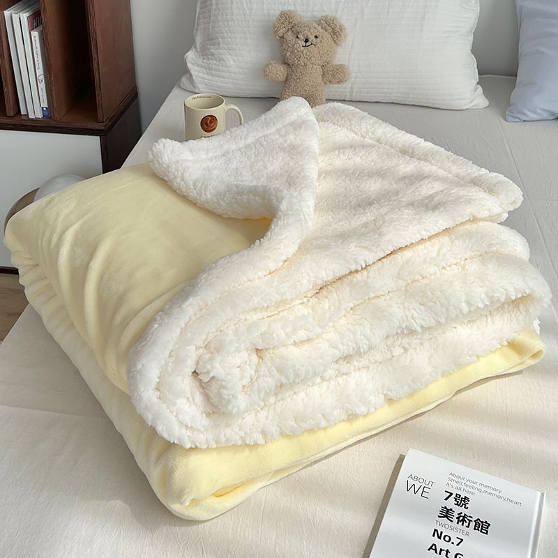 Cover Blanket Baby Ins Blogger Lambswool Color Thickened Milk Blanket Office Nap Sofa Cover Winter Manufacturer