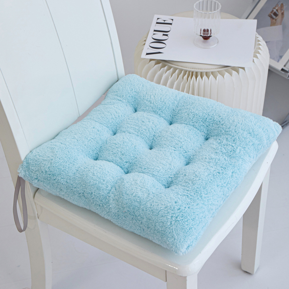 Winter Ins Style Solid Color Sofa Plush Cushion Student's Chair Thick Soft Cushion Car Seat Cushion