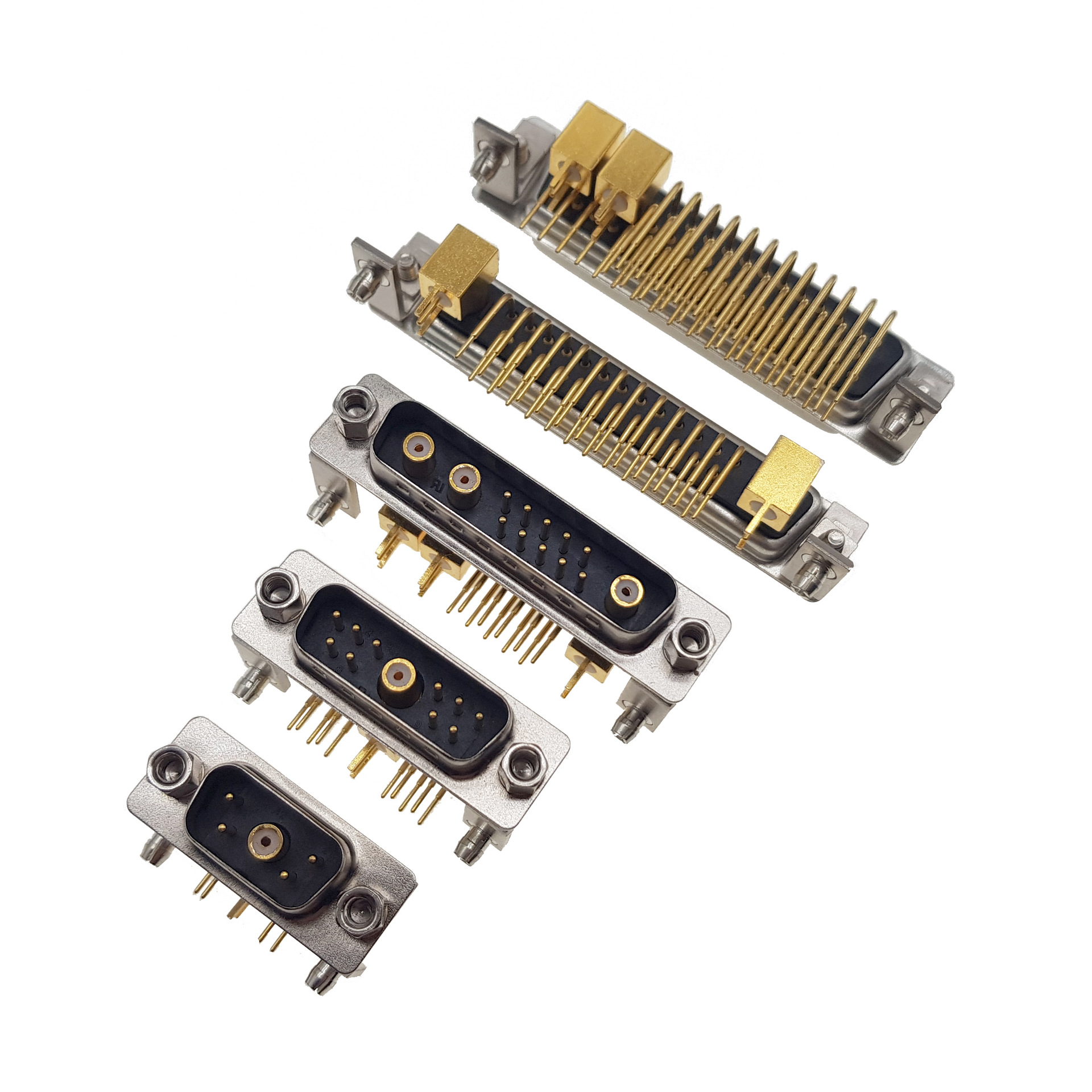 直供13w3母头90度弯插 混装大电流 射频同轴连接器 信号端子插头