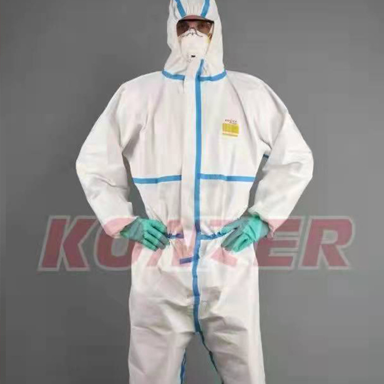 男女通用一次性隔离衣服防护衣服 批发高品质无纺布防护服一体服