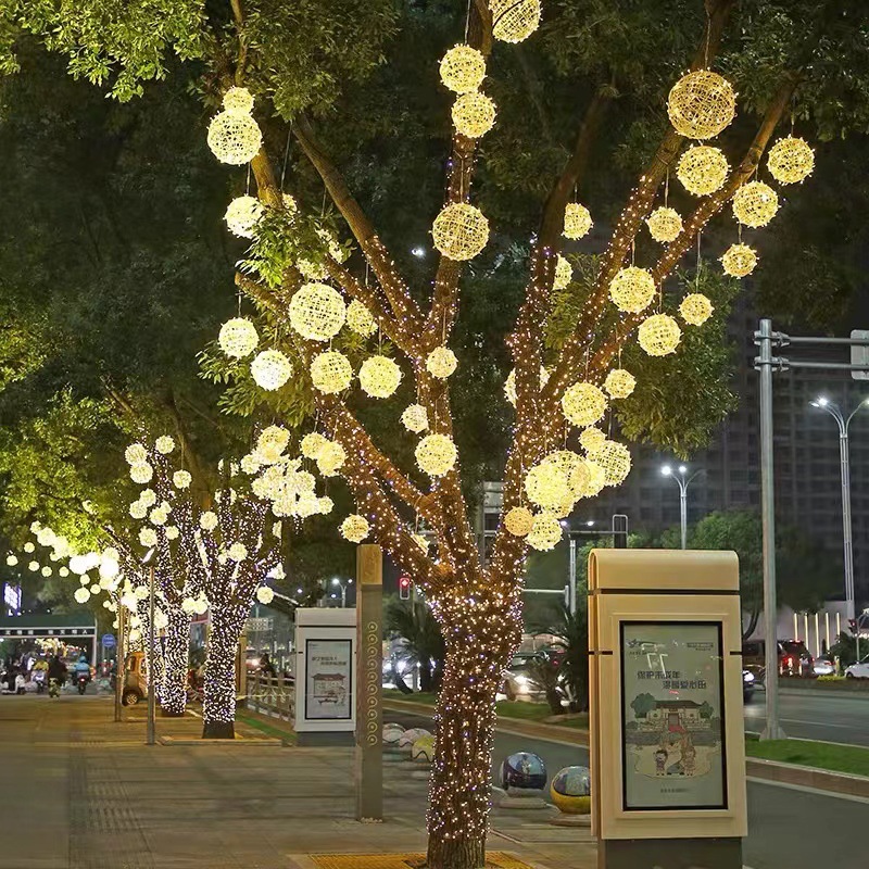 Vine Bal Ball Light Holiday Decoration Outdoor Ball Landscape Hanging Tree Ball Light Outdoor Lighting LED String Lights