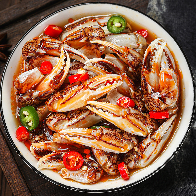捞汁蟹钳海鲜熟食即食罐装醉蟹香辣蟹腿蟹脚生腌螃蟹-阿里巴巴