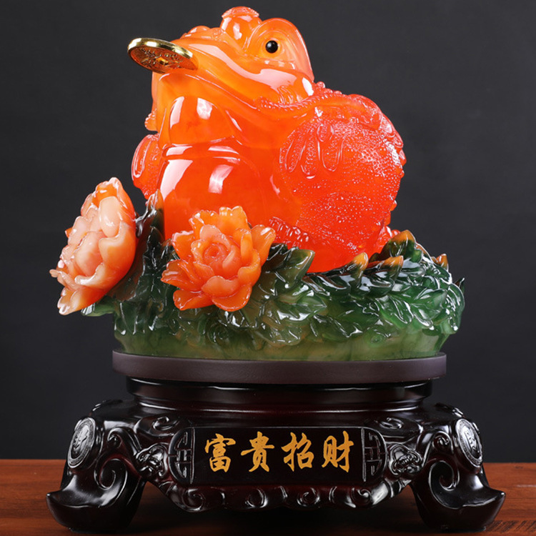 富贵招财金蟾摆件聚宝盆客厅公司办公室前台装饰店铺乔迁开业礼品
