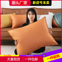 长方形科技布抱枕靠垫沙发客厅高级感橙色抱枕套靠枕床头长靠枕