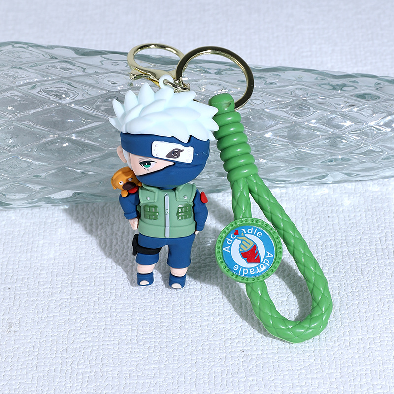 Cartoon Anime Naruto Keychain Pendant Silicone Doll Naruto Car Key Chain Crane Machine Small Gift