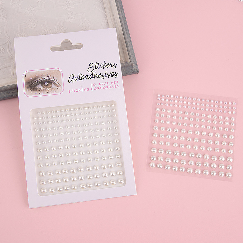 Factory Wholesale Spot 3456mm Milky White Pure White Pearl Creative DIY Decorative Acrylic Crystal Diamond Sticker Stickers