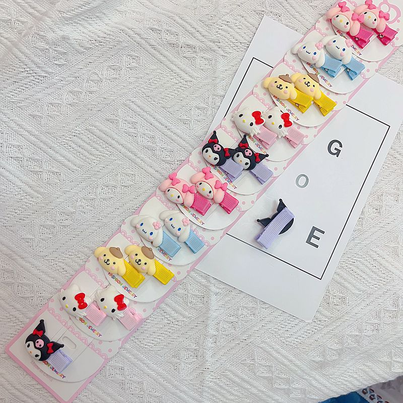 No Hurt Hair Cute Cat Cinnamoroll Babycinnamoroll Melody Clow M Small Rubber Band Side Clip Pink Cartoon Cartoon Children's Hair Accessories