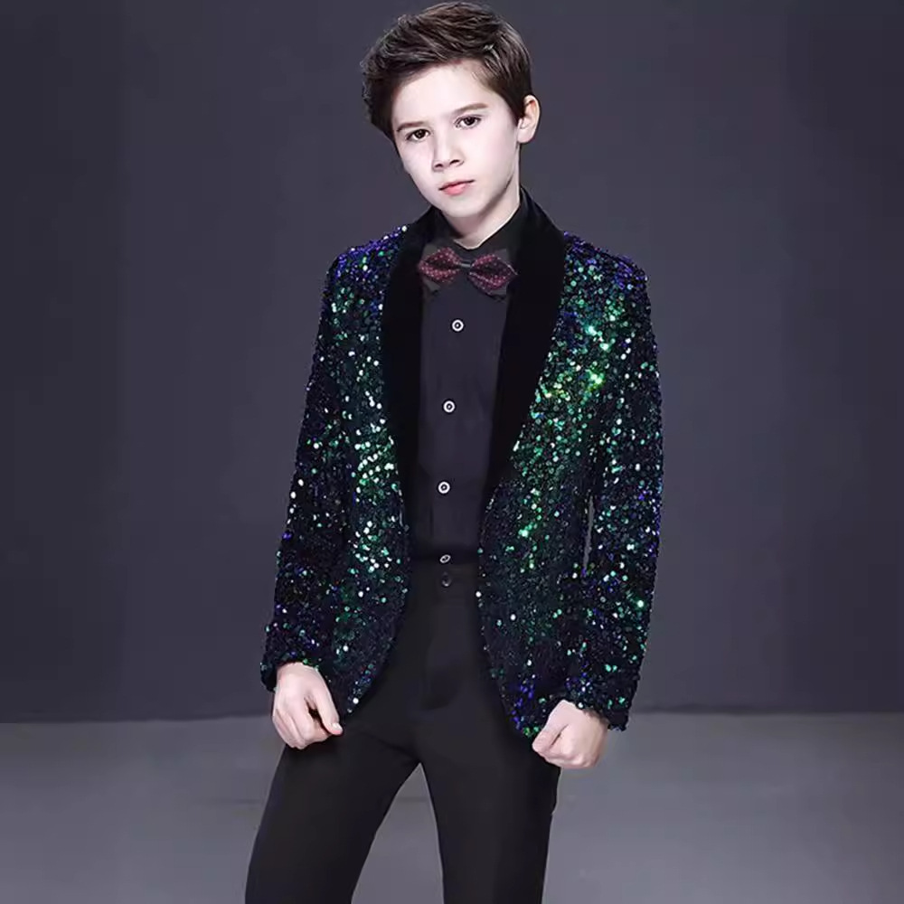 儿童西装礼服套装花童婚礼英伦风小男孩主持人走秀生日钢琴演出服