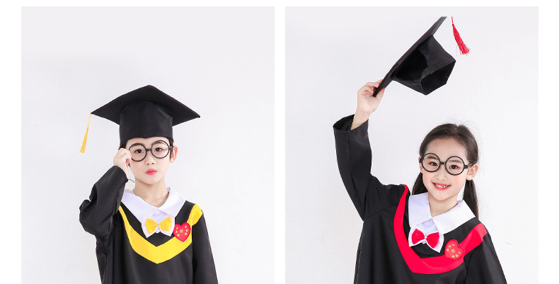 儿童博士服幼儿园毕业照服装小学生学士服博士帽摄影服装
