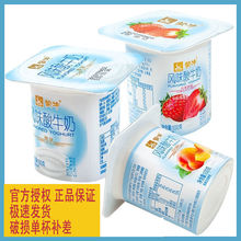16杯蒙牛酸奶100g风味发酵乳1/3日期发货原味草莓酸奶小盒装