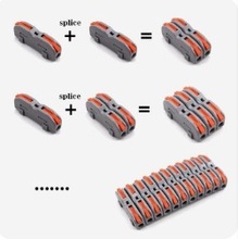 PCT-222快速接线端子 多功能电线连接线夹 SPL-2二进二出对接接头