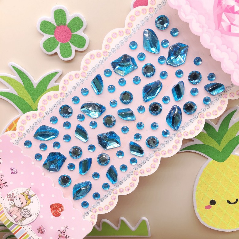 儿童钻石贴画公主奖励装饰水钻小粘贴画3d立体水晶贴贴纸贴纸宝石