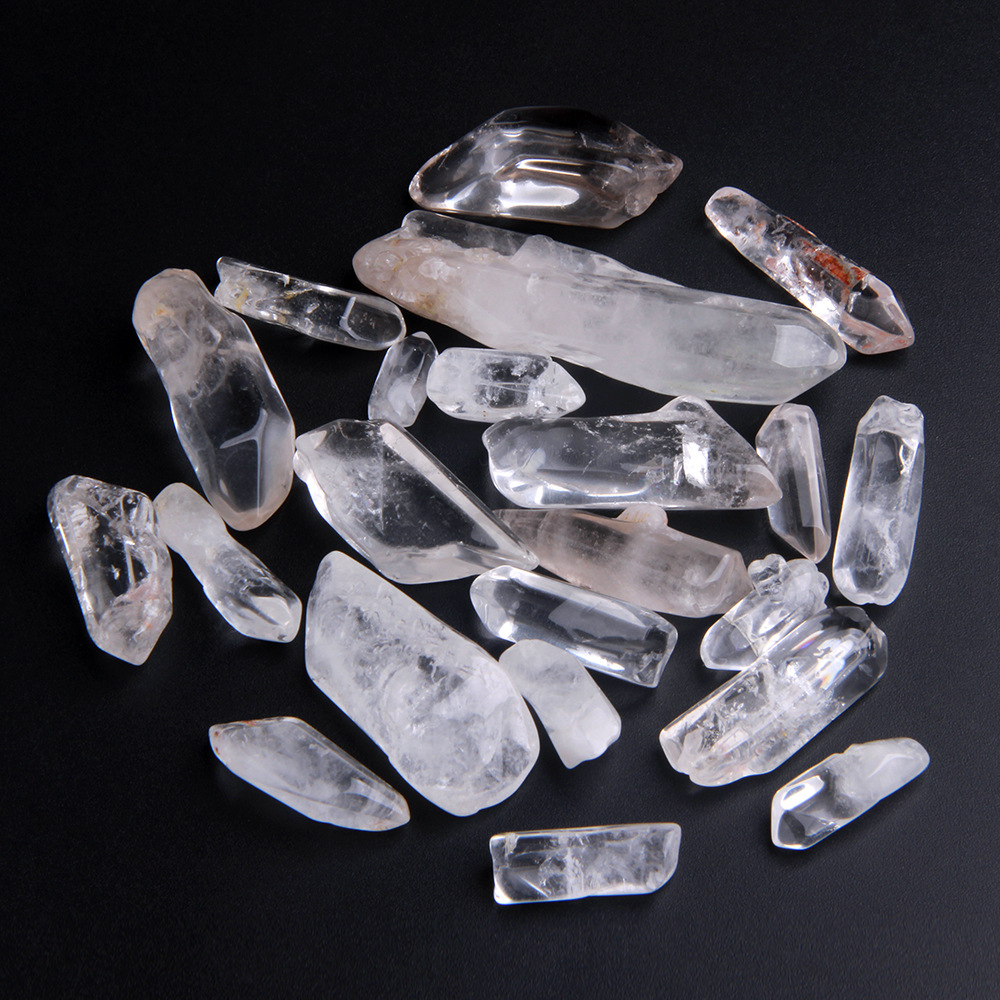 2-7cm opp袋装天然透明石英石白水晶抛光滚石家居装饰礼品跨境