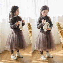 女童时髦半身裙洋气中大童春装2022新款公主裙韩版儿童蓬蓬网纱裙