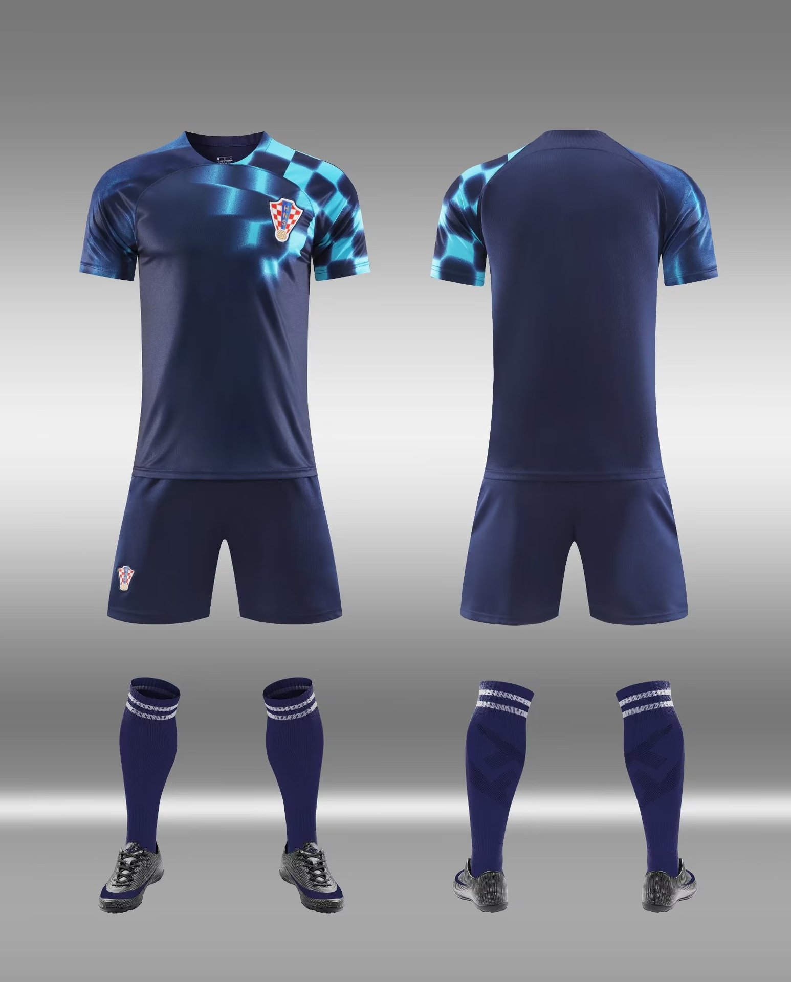 22-23世界b克罗地亚客场国家队足球服儿童成人套装球衣16码-3xl