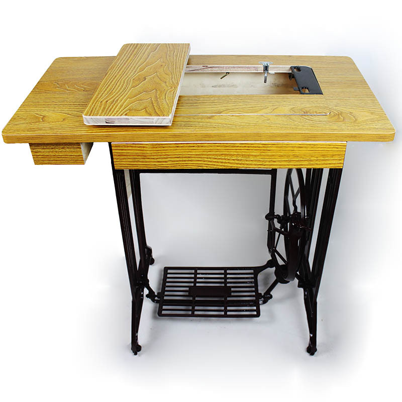 老式缝纫机台板二斗家用台面台架 通用脚踏裁缝机铸铁架机身