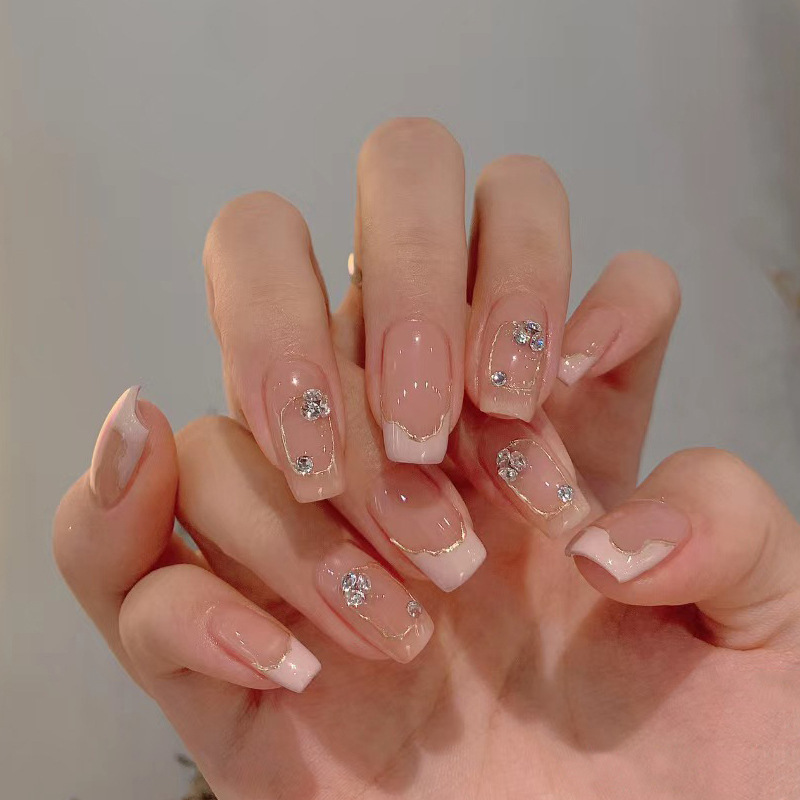 cream chin brown nail wear nail removable uv nail tip advanced fake nails xiaohongshu same style factory wholesale
