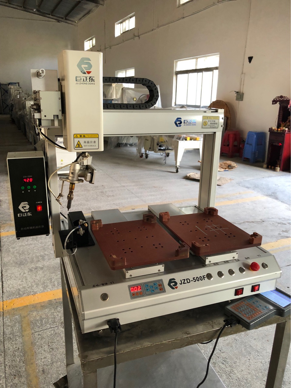 二手五轴全自动焊锡机双平台工位旋转烙铁头万向点锡高精度焊锡机