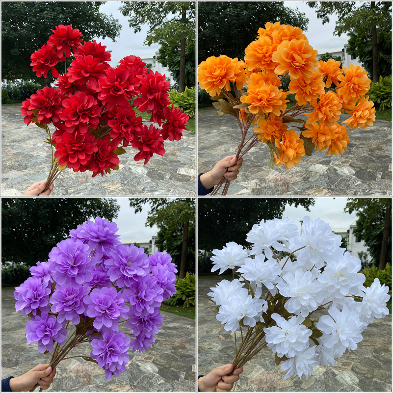 批发5头爱丽丝牡丹仿真花 婚庆居家家居装饰假花婚庆摄影拍照道具