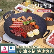 户外烤肉盘麦饭石烧烤盘韩式烤肉锅卡式炉煎烤盘铁板烧家用电磁炉