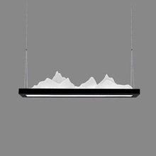 后现代创意山水吊灯北欧简约客厅餐厅吧台灯时尚个性长形铁艺吊灯