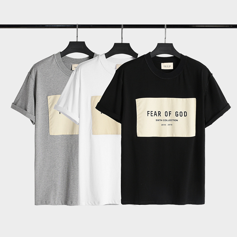fear of god 字母fog第六季主线fg贴布logo t恤 男女宽松款短袖潮