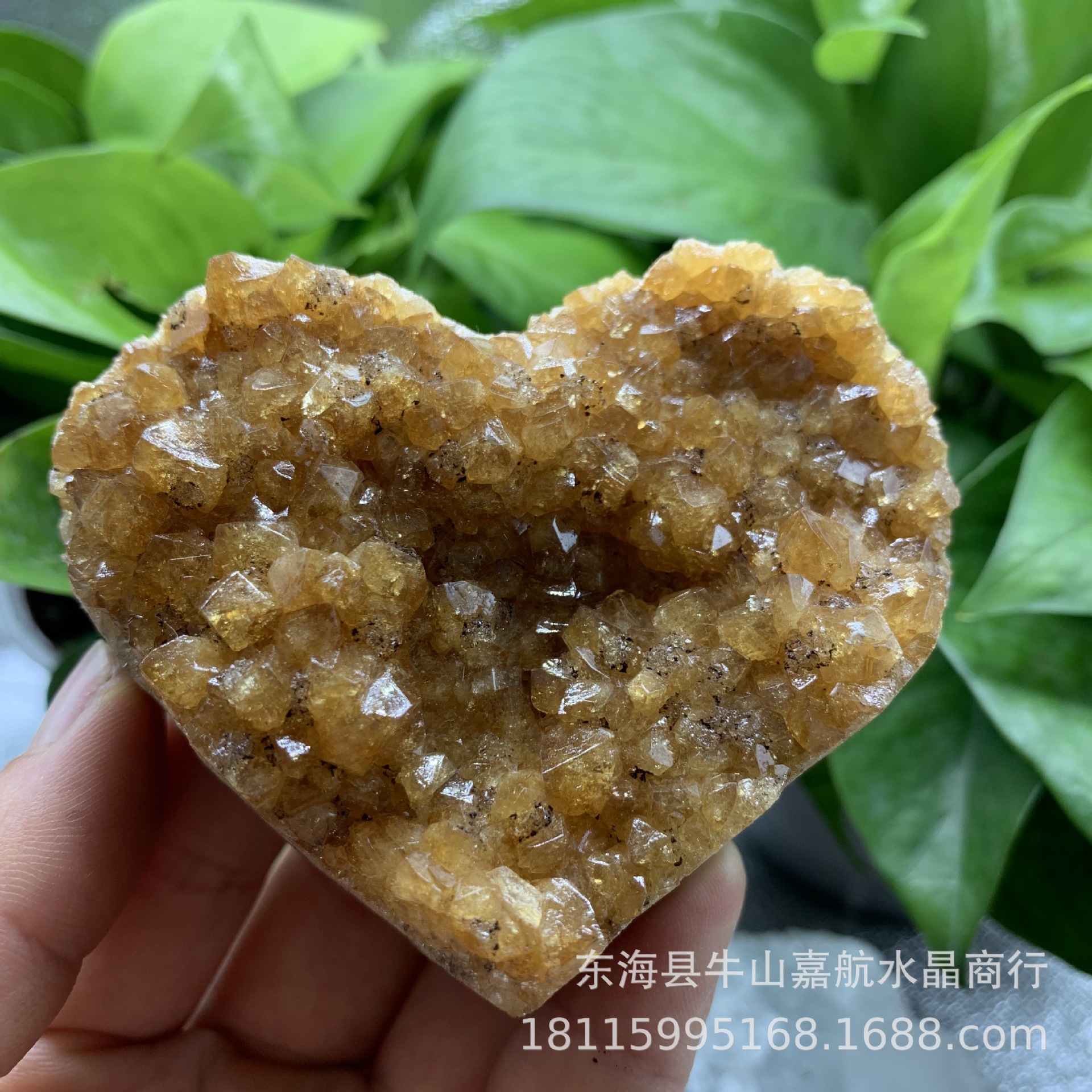 主营巴西乌拉圭系列产品 巴西黄水晶爱心 黄水晶原石摆件各种大小